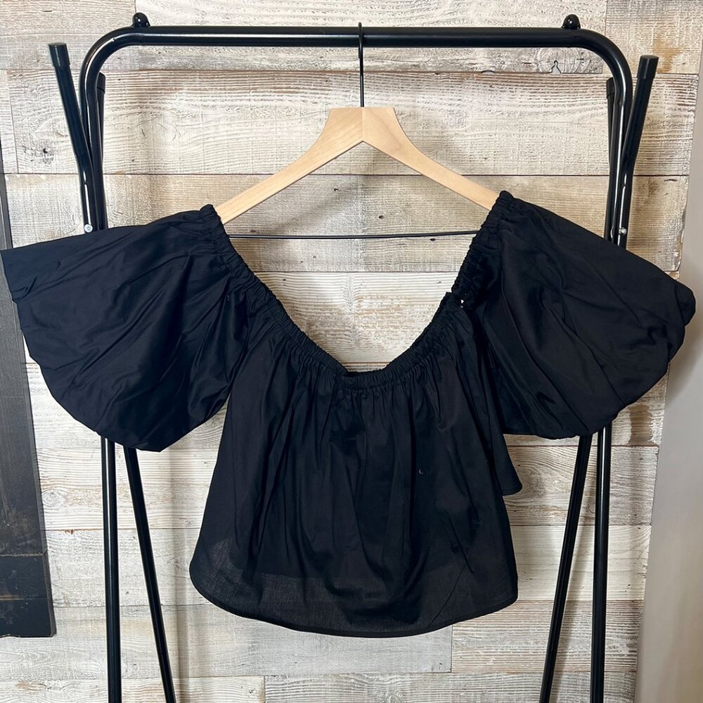 Black Flowy Off Shoulder Top